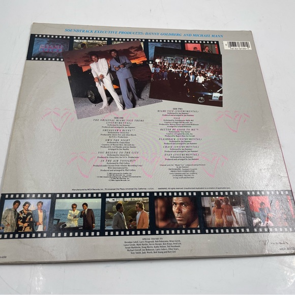 MIAMI VICE SOUNDTRACK ALBUM LP MCA RECORDS GLENN FREY, CHAKA KHAN, PHIL COLLINS - Picture 4 of 4
